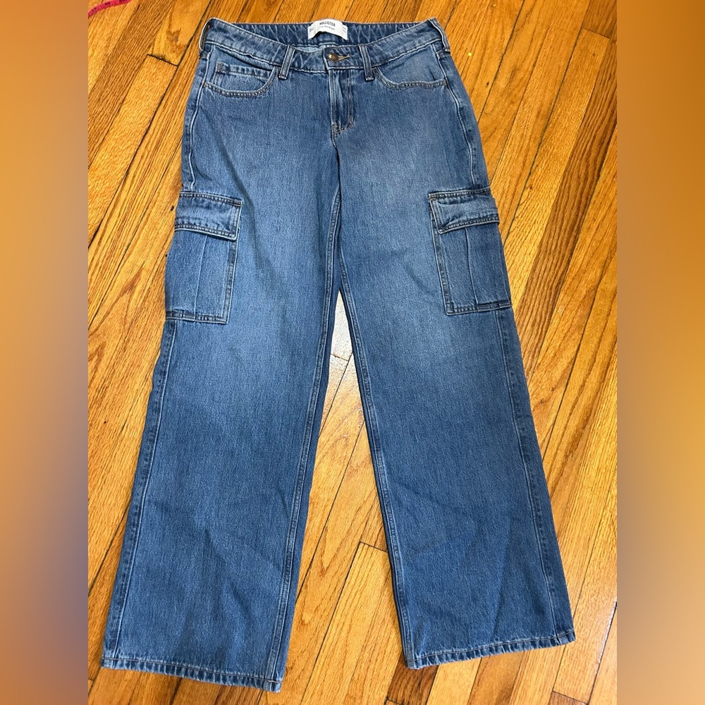 Hollister Blue Wide Leg Cargo Jeans - NWOT